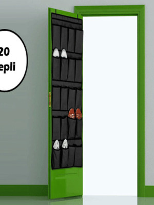 20 Cepli Kapı Arkası Çok Amaçlı Organizer - Siyah