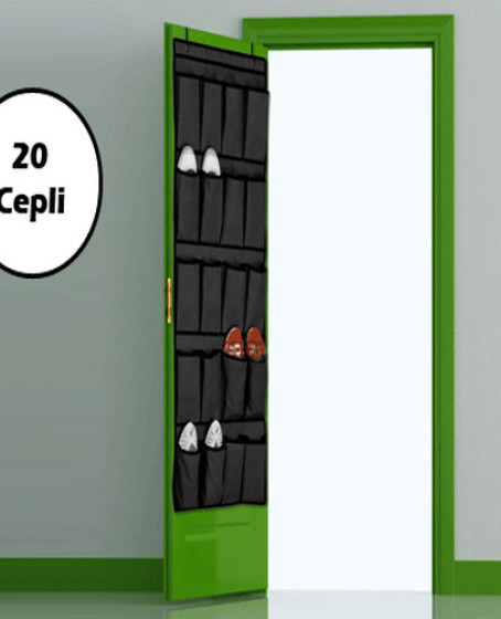20 Cepli Kapı Arkası Çok Amaçlı Organizer - Siyah 20 Cepli Kapı Arkası Çok Amaçlı Organizer - Siyah