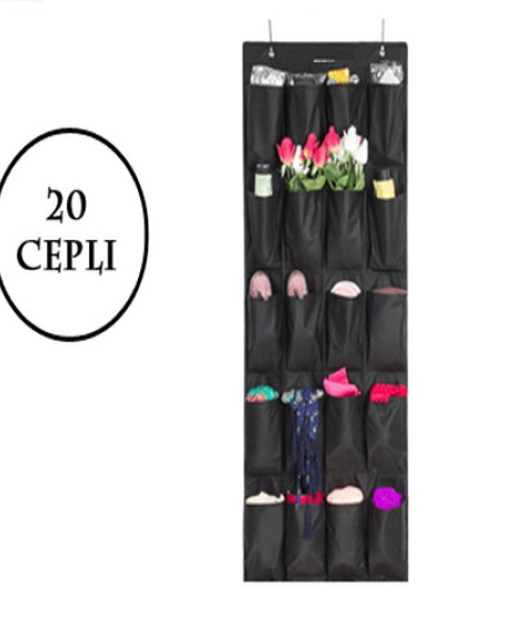 20 Cepli Kapı Arkası Çok Amaçlı Organizer - Siyah 20 Cepli Kapı Arkası Çok Amaçlı Organizer - Siyah