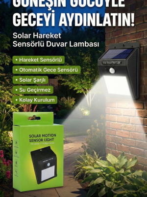 20 Ledli Hareket Sensörlü Dış Mekan Solar Lamba