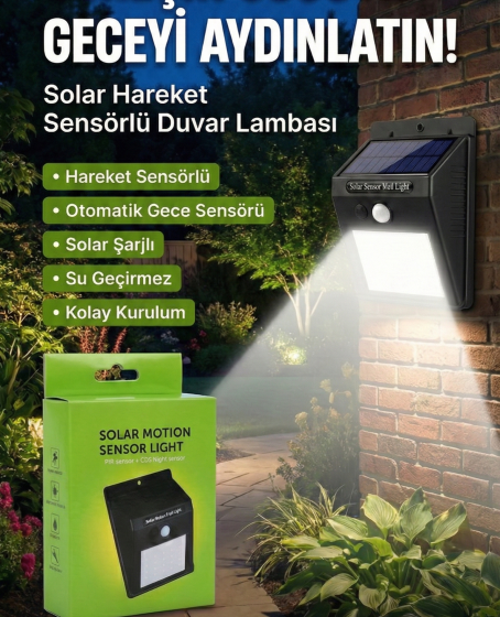 20 Ledli Hareket Sensörlü Dış Mekan Solar Lamba 20 Ledli Hareket Sensörlü Dış Mekan Solar Lamba