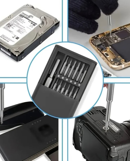 25 Parça Çok Fonksiyonlu Hassas Tornavida Seti – Telefon Tablet Elektronik Tamir Tornavida Seti