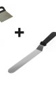 2li Set Hamur Şekillendirici Eğik Pasta Spatulası ve Metal Hamur Kesici Kazıyıcı Spatula