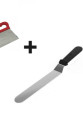 2li Set Hamur Şekillendirici Eğik Pasta Spatulası ve Metal Hamur Kesici Kazıyıcı Spatula