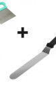 2li Set Hamur Şekillendirici Eğik Pasta Spatulası ve Metal Hamur Kesici Kazıyıcı Spatula