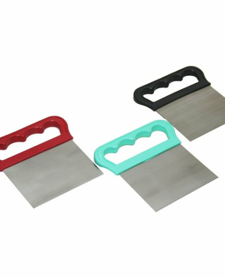 2li Set Hamur Şekillendirici Eğik Pasta Spatulası ve Metal Hamur Kesici Kazıyıcı Spatula