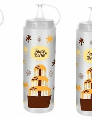 3 Adet Çikolata Sos Şişesi - Şeffaf  - 700 ML