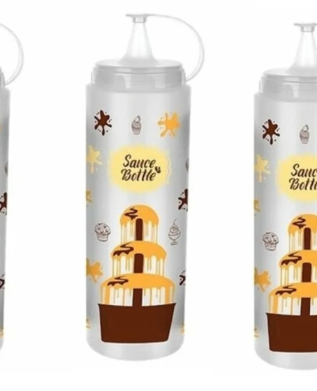 3 Adet Çikolata Sos Şişesi - Şeffaf  - 700 ML