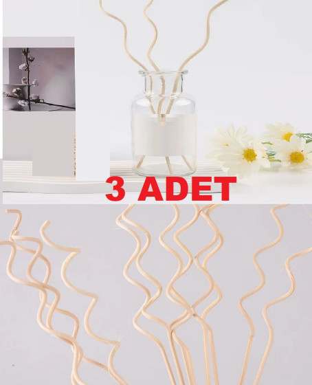 3 Adet Dalgalı Model Aromaterapi Dağıtıcı Rattan Sopa- Ev Dekor Şişe - Koku Yağı Ahşap Difüzör Çubuk 3 Adet Dalgalı Model Aromaterapi Dağıtıcı Rattan Sopa- Ev Dekor Şişe - Koku Yağı Ahşap Difüzör Çubuk