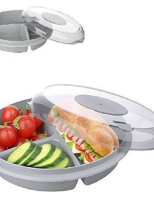 3 Bölmeli Kapaklı Pratik Kahvaltılık