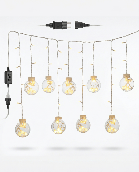 3 Metre 10 Toplu Perde LED Işık - Gün Işığı Şeffaf Dekoratif Aydınlatma - 8 Fonksiyonlu Led 3 Metre 10 Toplu Perde LED Işık - Gün Işığı Şeffaf Dekoratif Aydınlatma - 8 Fonksiyonlu Led