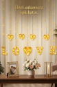 3 Metre Perde Led Işık - 8 Modlu Kalp ve LOVE Figürlü Dekoratif Animasyonlu Led