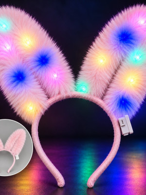 3 Modlu LED Işıklı Peluş Tavşan Kulağı Pembe Renk 3 Modlu LED Işıklı Peluş Tavşan Kulağı Pembe Renk
