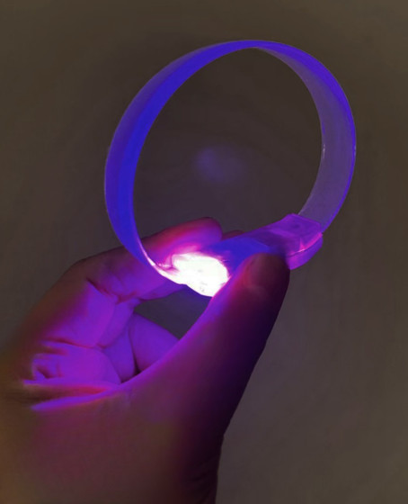 3 Modlu Pilli LED Işıklı Esnek Parti Bilekliği Mor