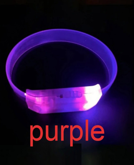 3 Modlu Pilli LED Işıklı Esnek Parti Bilekliği Mor