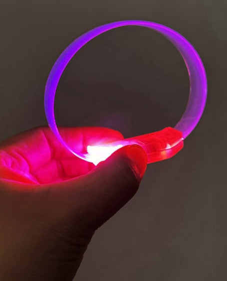 3 Modlu Pilli LED Işıklı Esnek Parti Bilekliği Pembe