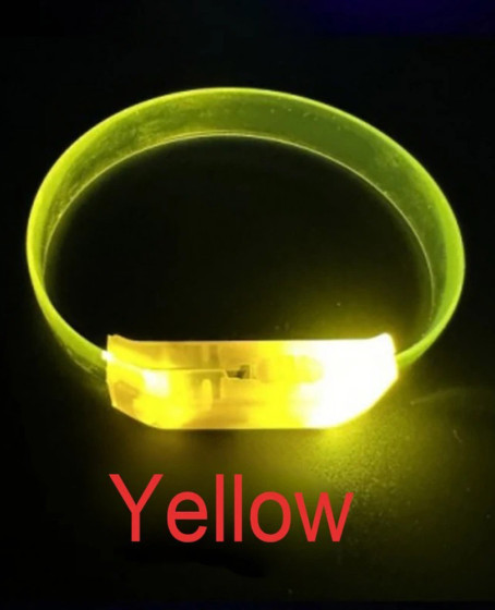 3 Modlu Pilli LED Işıklı Esnek Parti Bilekliği Sarı