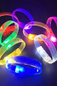 3 Modlu Pilli LED Işıklı Esnek Parti Bilekliği Sarı