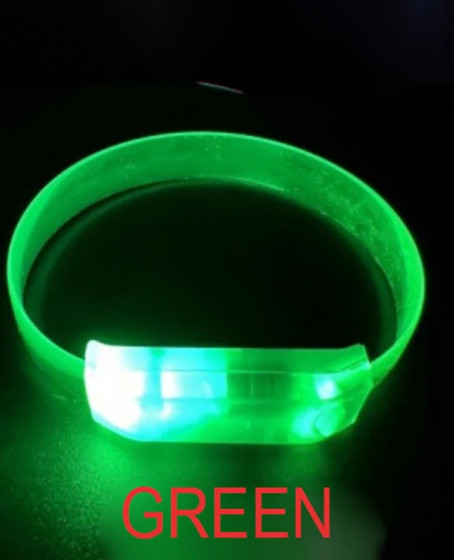 3 Modlu Pilli LED Işıklı Esnek Parti Bilekliği Yeşil