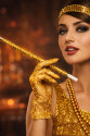 30 cm Altın Gold Payetli Sigara Tutacağı – 1920’ler Gatsby Parti Aksesuarı