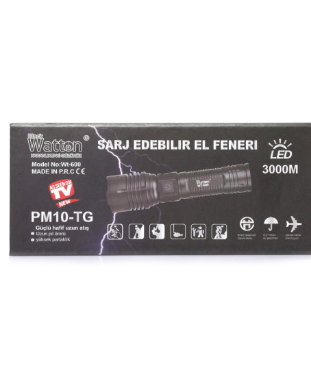 3000 Lümen Güçlü EL Feneri Wt-600 3000 Lümen Güçlü EL Feneri Wt-600