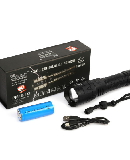 3000 Lümen Güçlü El Feneri Wt-604 3000 Lümen Güçlü El Feneri Wt-604