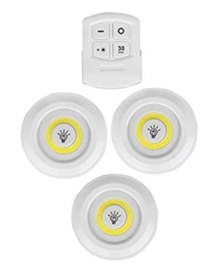 3lü Uzaktan Kumandalı Yapışkanlı Kablosuz Led Spot Lambalar