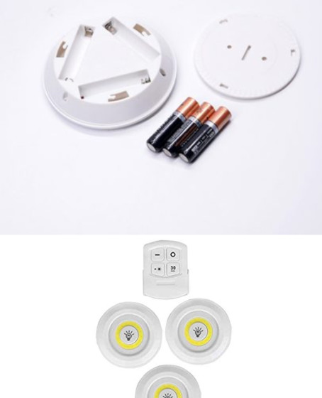 3lü Uzaktan Kumandalı Yapışkanlı Kablosuz Led Spot Lambalar