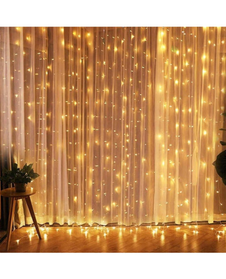 3x3m Premium Perde LED - 8 Fonksiyonlu, Su Geçirmez İç Dış Mekan Teras Dekor Işıkları