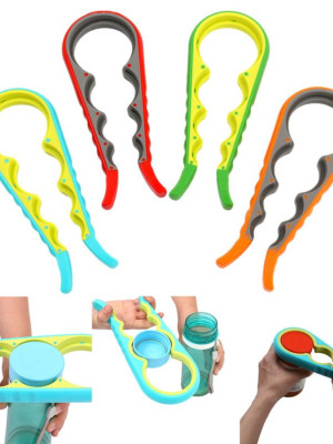 4 Fonksiyonlu Plastik -Silikon Şişe Kavanoz Kapağı Açma Aparatı