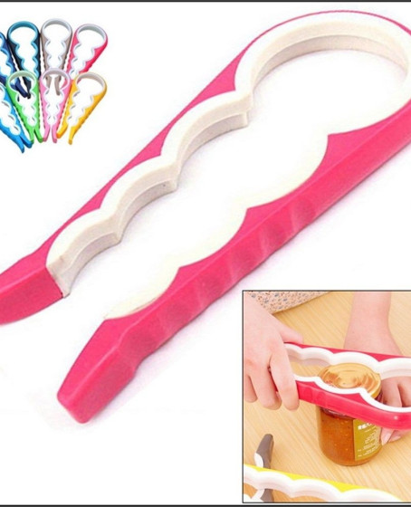 4 Fonksiyonlu Plastik -Silikon Şişe Kavanoz Kapağı Açma Aparatı