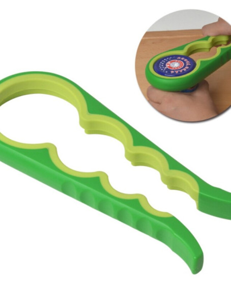 4 Fonksiyonlu Plastik -Silikon Şişe Kavanoz Kapağı Açma Aparatı
