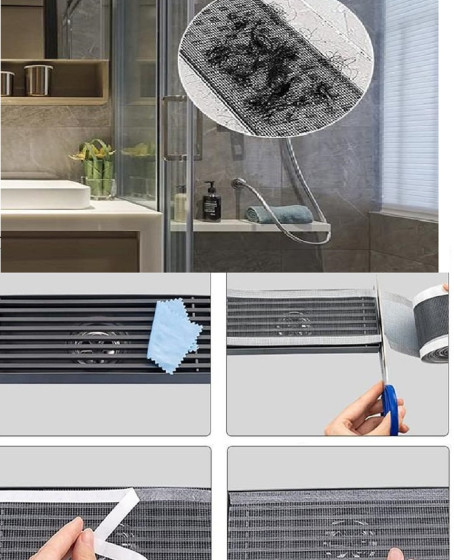 4 Metre Yapışkanlı Banyo Gider Koruyucu Saç Toplayıcı – Gider Böcek Koruyucu Gider Süzgeci