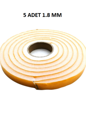 5 Adet Kapı Pencere Isı Yalıtım Süngeri Yapışkanlı Pencere Rüzgar Bandı 18MM x 2,5 MT