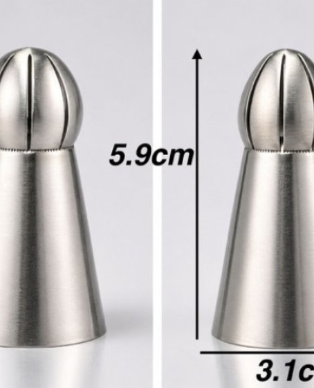 5'li Profesyonel Rus Top Duy Ucu Seti – 5.9 cm Büyük Boy Paslanmaz Çelik Krema Sıkma ve Fırfır Uçları