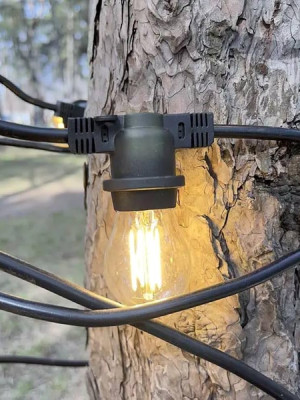 5 Metre Sabit Yanan Modlu 10 Ampul Parti Organizasyon Iç & Dış Mekan 2700K LED Aydınlatma Uzatma Fişli