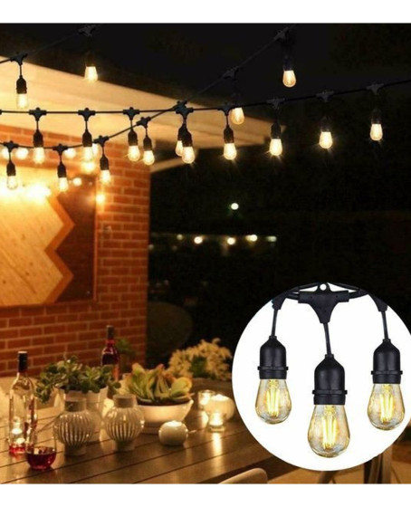 5 Metre Sabit Yanan Modlu 10 Ampul Parti Organizasyon Iç & Dış Mekan 2700K LED Aydınlatma Uzatma Fişli 5 Metre Sabit Yanan Modlu 10 Ampul Parti Organizasyon Iç & Dış Mekan 2700K LED Aydınlatma Uzatma Fişli