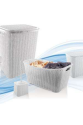 5 Parça Örgü Desenli Plastik Banyo Seti Çamaşır Sepeti Deterjanlık Çöp Kovası Klozet Fırçası - Gri 5 Parça Örgü Desenli Plastik Banyo Seti Çamaşır Sepeti Deterjanlık Çöp Kovası Klozet Fırçası - Gri