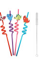 5 Parça Renkli Pipet Seti - Emojili Spiral Kokteyl- Çocuk Pipeti Temizleme Fırçalı 5 Parça Renkli Pipet Seti - Emojili Spiral Kokteyl- Çocuk Pipeti Temizleme Fırçalı