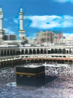 3 Boyutlu Resim  Ekstra Çözünürlüğe Sahip Kabe Resmi Mekke Tablosu 40x60 cm