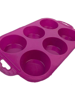 6 Bölmeli Silikon Muffin Kek Kalıbı