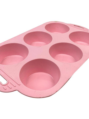 6 Bölmeli Silikon Muffin Kek Kalıbı