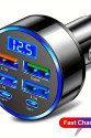 6 Portlu Hızlı Araç Şarj Cihazı – 4 USB + 2 Type-C Çıkışlı Dijital Göstergeli Oto Şarjı 6 Portlu Hızlı Araç Şarj Cihazı – 4 USB + 2 Type-C Çıkışlı Dijital Göstergeli Oto Şarjı