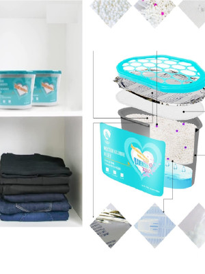 600 ML Nem Alıcı Rutubet Giderici Aparat - Limonlu Mutfak Salon Banyo Küf Koku Alıcı Granül