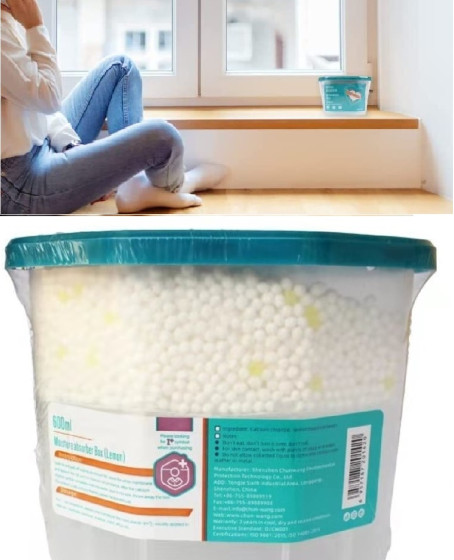 600 ML Nem Alıcı Rutubet Giderici Aparat - Limonlu Mutfak Salon Banyo Küf Koku Alıcı Granül