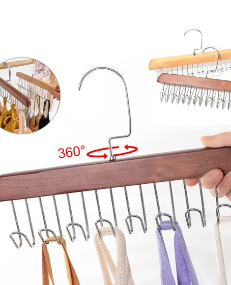 8 Kancalı Askı Çok Fonksiyonlu Ahşap Kemer Kravat Eşarp Dolap Askısı 8 Kancalı Askı Çok Fonksiyonlu Ahşap Kemer Kravat Eşarp Dolap Askısı