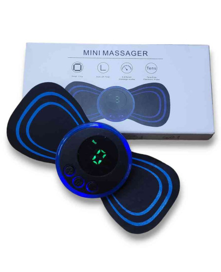8 Modlu Mini Şarjlı Kelebek LCD Ekran Ems Boyun Omuz Kol Sırt Elektrikli Masaj Bantı Kas Stimülatörü