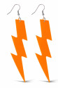 80’ler 90'lar Retro Neon Turuncu Şimşek Küpe 10 cm