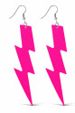 80’ler 90'lar Retro Neon Pembe Şimşek Küpe 10 cm