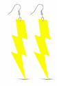 80’ler 90'lar Retro Neon Sarı Şimşek Küpe 10 cm